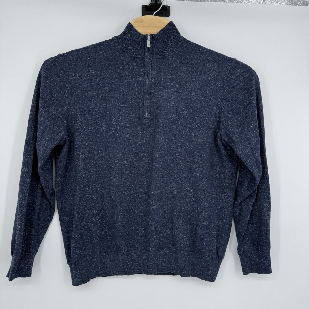 Faherty Sweater Men's XL Blue Pullover 1/4 Zip Classic Cotton Cashmere Blend